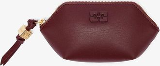 Ganni Burgundy Red Bou Coin Purse in