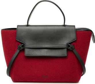 Celine Pre-owned Celine Mini Felt and Calfskin Belt Satchel Ladies JWV2XEU3WXZ0SXXS