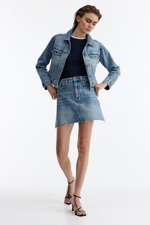 H&M A-line denim skirt in Light Denim Blue at Nordstrom, Size 16