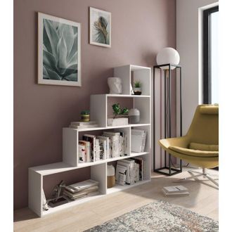 Dmora Estanter&iacute;a Serole, Biblioteca 3 Estantes, Instalaci&oacute;n En Suelo, Divisor De Espacios, 145x28x143h Cm Gris Cemento