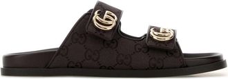 Gucci Dark Brown Canvas Slippers