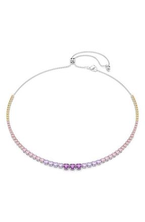 Swarovski Matrix Crystal Slider Necklace in Silver/Purple at Nordstrom
