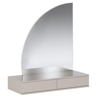 Vente-Unique Vente-unique - Toeletta sospesa con specchio con led 2 cassetti Beige opaco - jineza