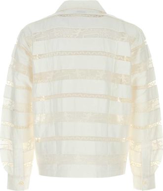 Bode Mens Tennis Lace Shirt White Cotton