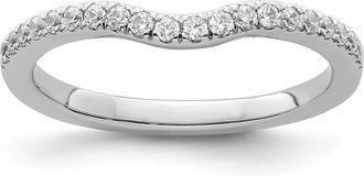 Diamond2Deal 14k White Gold Lab Grown Diamond Wedding Band Ring 0.24Ct Clarity- VS Color- G-H