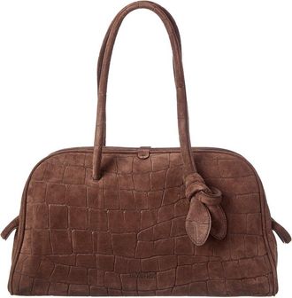 Jacquemus The Turismo Large Croc-Embossed Suede Shoulder Bag