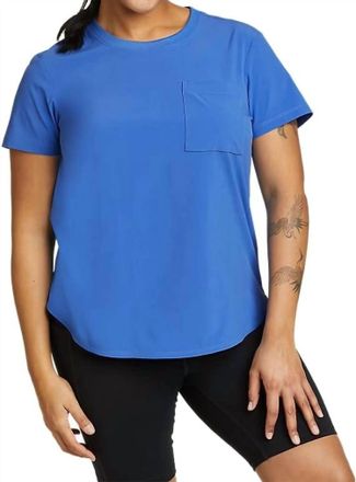 Eddie Bauer Womens Departure Short-Sleeve Pocket T-Shirt In Brilliant Blue