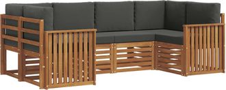 vidaXL Conjunto De Sof&aacute;s De Exterior 6 Uds. Natural Y Antracita Vidaxl