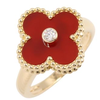 Van Cleef & Arpels Gold Clear Red Color Yellow Gold (18K) Band Ring (Pre-Owned)