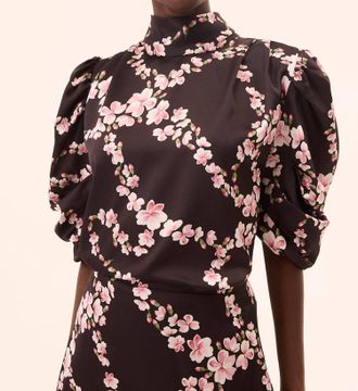 Misa Luella Satin Top In Chained Blossom