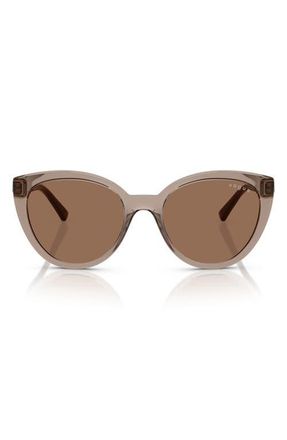 Vogue Eyewear 53mm Cat Eye Sunglasses in Transparent Brown at Nordstrom