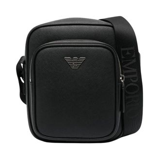 Emporio Armani Tassen, unisex, Zwart, ONE Size, Leer, Messenger Bag