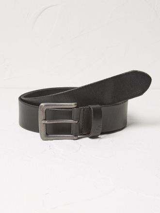 Fat Face FatFace Black Italian Leather Belt