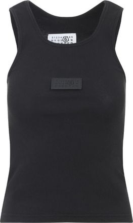 Maison Margiela Lange Tanktop - Dames - Tops zonder mouwen - Zwart - M - Katoen - Tops