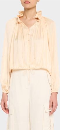 Ulla Johnson Laurette Long Sleeve Blouse In Pearlescent