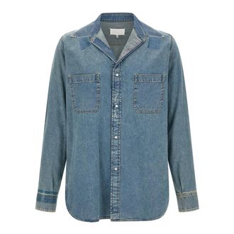 Maison Margiela Denim Shirts, male, Blue, Size: L Taped Cotton Shirt
