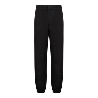 Prada Straight Trousers, male, Black, S, Triangle-Logo Tapered Trousers