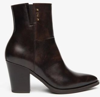 Nero Giardini Leren Enkellaarsjes - Dames - Schoenen - Bruin - Maat: 39 EU Leer
