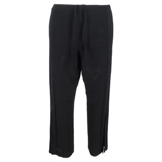 Ann Demeulemeester Drawstring Wide-Leg Trousers in Black Wool
