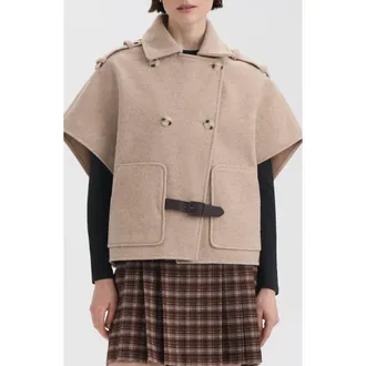 Hunter Knit Tweed Cape in Beige at Nordstrom Rack, Size Large