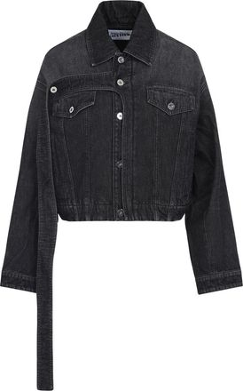 Jean Paul Gaultier Womens Oversized Denim Jacket - Dark Grey Cotton - Size X-Small