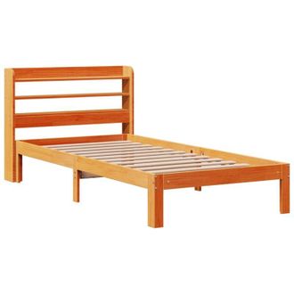 vidaXL Vidaxl - Cama Sin Colch&oacute;n Madera Maciza De Pino Marr&oacute;n Cera 100x200 Cm