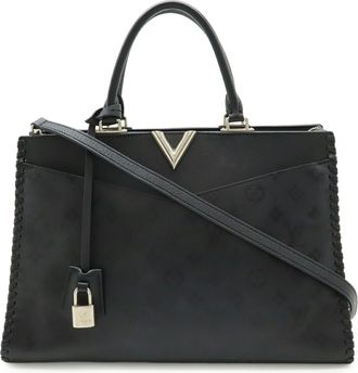 Louis Vuitton Black Noir Leather Handbag Shoulder Bag Tote Bag (Pre-Owned)