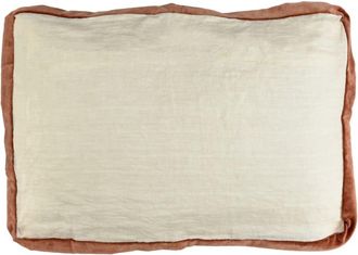 POMAX Coj&iacute;n lino blanco y canela 60X40