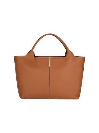 Tod's Brown Tote Bag With Magnetic Closure And Embossed Logo Detail In Leather Woman