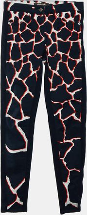 Roberto Cavalli Black Denim Printed Detail Skinny Jeans