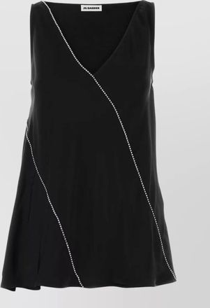 Jil Sander viscose top sleeveless v neckline trim