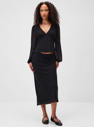 Twik Womens Flowy chiffon maxi skirt