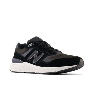 New Balance Sneaker NEW BALANCE MW880, Herren, Gr. 40,5, schwarz, Leder, Textil, Schuhe Sneaker