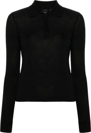 Pinko Liquoroso Sweater - Dames - Ronde hals truien - Zwart - S - Wol - Truien & Vesten