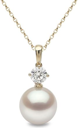 Yoko London 18kt yellow gold Classic pearl necklace - women - 18kt Yellow Gold/Diamond/South Sea Pearl - One Size