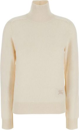 Burberry Trui met Ronde Hals en Lange Mouwen - Dames - Coltruien - Beige - XS - Katoen - Truien & Vesten