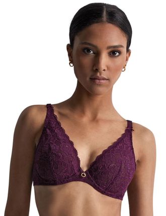 Aubade Womens -6 Rosessence Underwired Triangle Bra - Purple - Size 32C