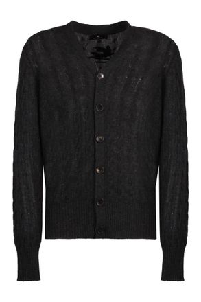 Etro Dark Grey V Neck Cardigan