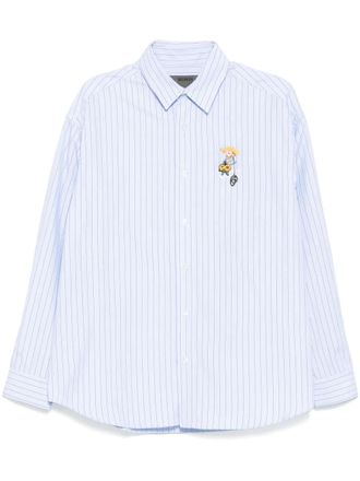 Musium Div. embroidered shirt - men - Cotton/Polyester - 46 - Blue