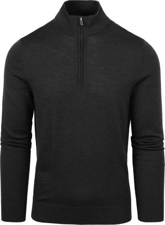 Suitable Merino Half Zip Pullover Anthracite - Mens - Clothing -, Anthracite, grey, XL