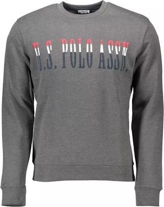 U.S.Polo Association Mens Crew Neck Sweatshirt Classic Fit - Grey Cotton - Size X-Large