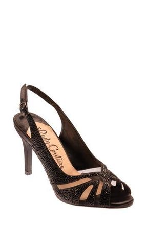 Lady Couture Rhinstone Slingback Sandal in Black at Nordstrom Rack, Size 11
