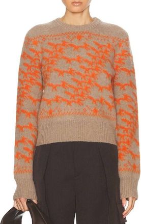 Burberry Cropped Fox Jacquard Wool Sweater, Size XX-Small