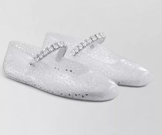 Jimmy Choo London crystal embellished jelly ballerina shoes