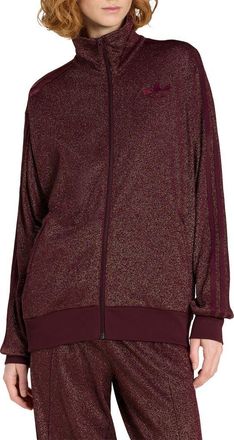 adidas Lurex Firebird Fit Track Jacket in Medium Red at Nordstrom Rack, Size X-Small