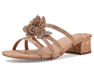 J. Rene&eacute; Butafly Strappy Sandals Womens Sandals Natural/Gold : 6.5 M (B), Synthetic
