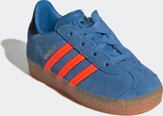 adidas Sneaker ADIDAS ORIGINALS GAZELLE COMFORT CLOSURE ELASTIC LACES KIDS, Gr. 27, focus blau, solar orange, core schwarz, Leder, Schuhe Sneaker, f&uuml;r Kinder