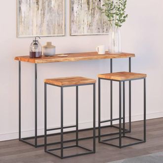 Berkfield Home Table Top 140x40x2.5 cm Rectangular&not;Solid Wood Acacia Live Edge in Brown