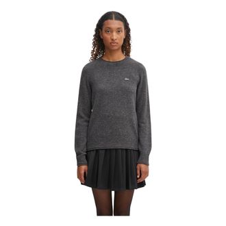 Lacoste 3D Gebreide Gekamde Wol Trui - Dames - Truien - Grijs - Maat: 2XL Wol