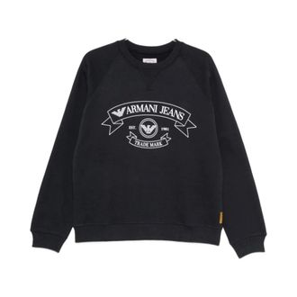 Emporio Armani Felpa in jersey con stampa Jeans - - Sweatshirts & Hoodies - Uomo - Blu - M